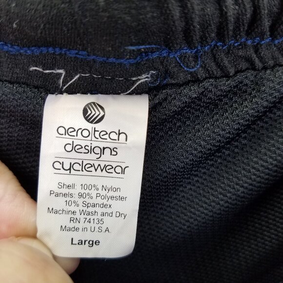 Aero Tech Designs Cycling Shorts Women's L Blue Nylon Shell Spandex Padded Seat - Picture 5 of 16